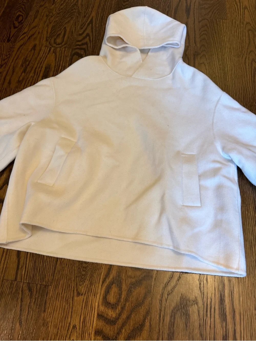 Lou Lou Studio White Casmere Hooded Pullover Sweatshirt